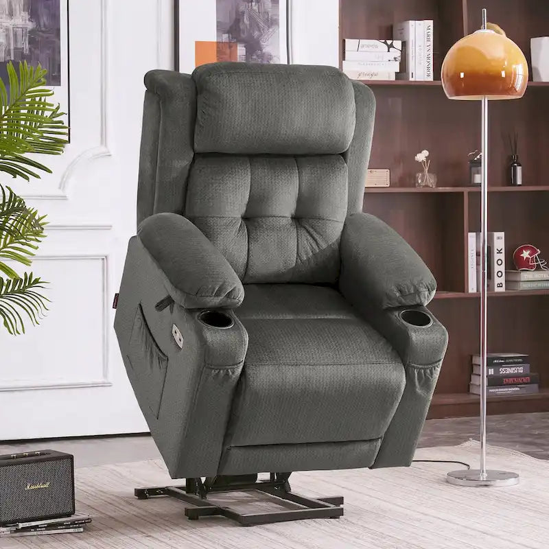 Fauteuil inclinable releveur plat avec appui-tête électrique pour les personnes âgées de petite taille, fauteuil releveur à position infinie, tissu 7660