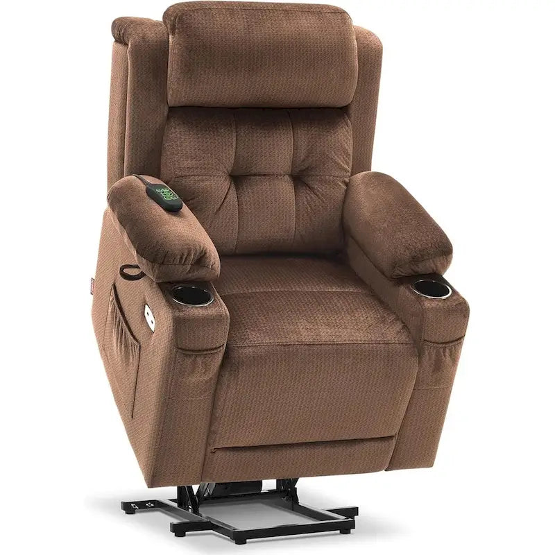 Fauteuil inclinable releveur plat avec appui-tête électrique pour les personnes âgées de petite taille, fauteuil releveur à position infinie, tissu 7660