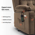 Fauteuil inclinable releveur plat avec appui-tête électrique pour les personnes âgées de petite taille, fauteuil releveur à position infinie, tissu 7660