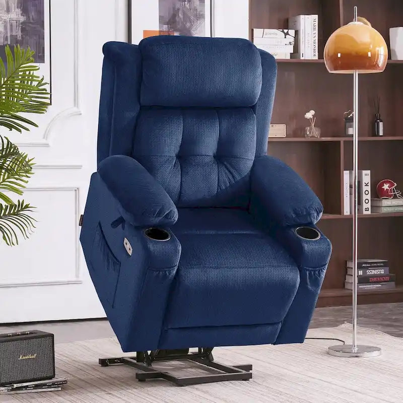 Fauteuil inclinable releveur plat avec appui-tête électrique pour les personnes âgées de petite taille, fauteuil releveur à position infinie, tissu 7660