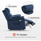 Fauteuil inclinable releveur plat avec appui-tête électrique pour les personnes âgées de petite taille, fauteuil releveur à position infinie, tissu 7660