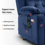 Fauteuil inclinable releveur plat avec appui-tête électrique pour les personnes âgées de petite taille, fauteuil releveur à position infinie, tissu 7660