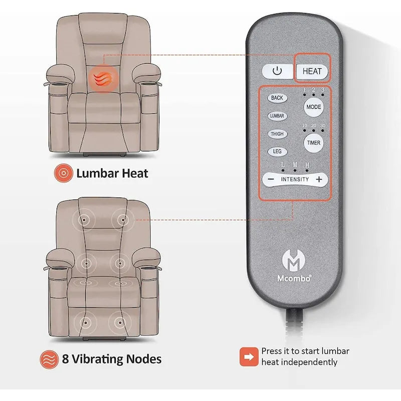Fauteuil inclinable releveur plat avec appui-tête électrique pour les personnes âgées de petite taille, fauteuil releveur à position infinie, tissu 7660