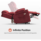 Fauteuil inclinable releveur plat avec appui-tête électrique pour les personnes âgées de petite taille, fauteuil releveur à position infinie, tissu 7660