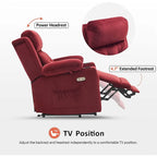 Fauteuil inclinable releveur plat avec appui-tête électrique pour les personnes âgées de petite taille, fauteuil releveur à position infinie, tissu 7660