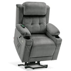 Fauteuil inclinable releveur plat avec appui-tête électrique pour les personnes âgées de petite taille, fauteuil releveur à position infinie, tissu 7660