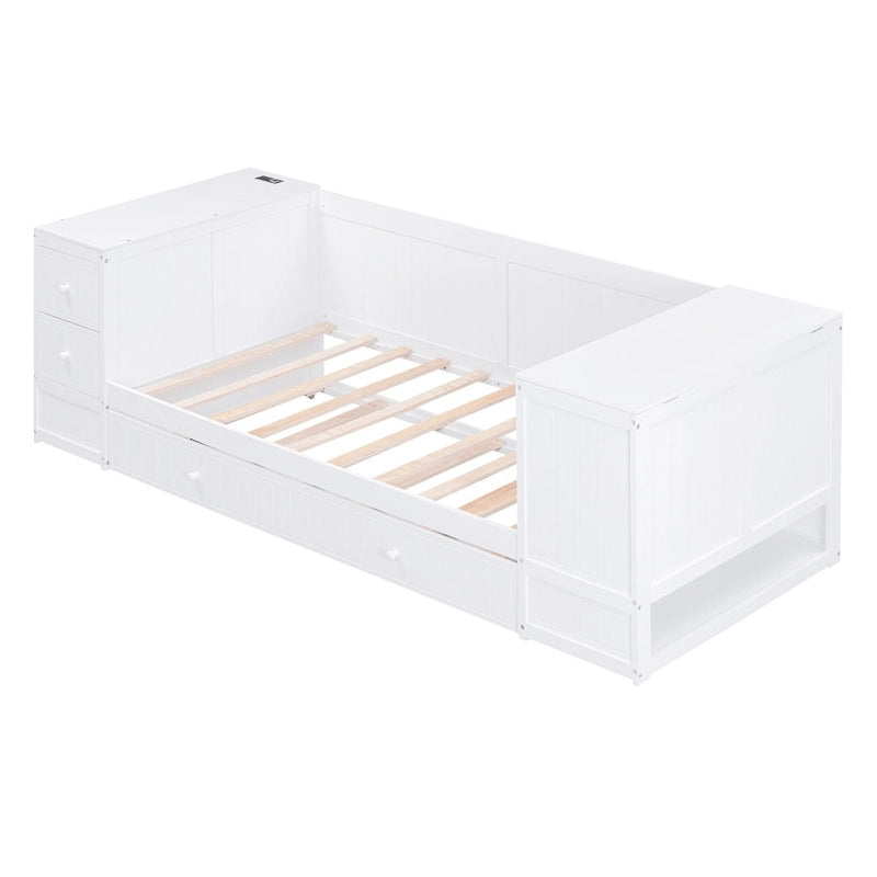Lit de repos simple avec accoudoirs de rangement