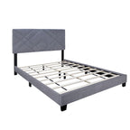 Tête de lit capitonnée de taille Queen, cadre de lit réglable en tissu de velours