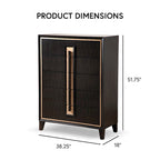 Commode moderne à 5 tiroirs en bois massif couleur espresso