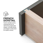 Commode moderne à 5 tiroirs en bois massif couleur espresso