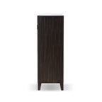 Commode moderne à 5 tiroirs en bois massif couleur espresso