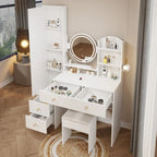 Coiffeuse avec miroir et lumières, Table de maquillage pour chambre à coucher