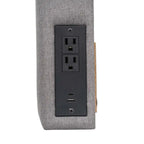 Tête de lit rembourrée avec 2 prises de courant, 1 port USB, 1 port USB-C