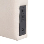 Tête de lit rembourrée avec 2 prises de courant, 1 port USB, 1 port USB-C