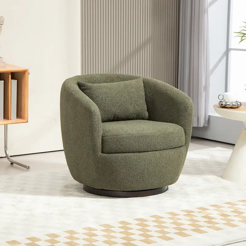 Fauteuil club pivotant rembourré avec rangement, chaise d'appoint moderne pour salon, chambre, bureau ou coin lecture