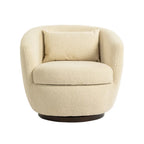 Fauteuil club pivotant rembourré avec rangement, chaise d'appoint moderne pour salon, chambre, bureau ou coin lecture