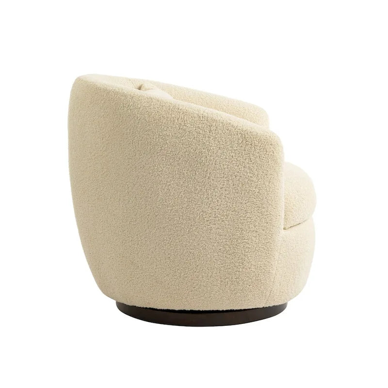 Fauteuil club pivotant rembourré avec rangement, chaise d'appoint moderne pour salon, chambre, bureau ou coin lecture