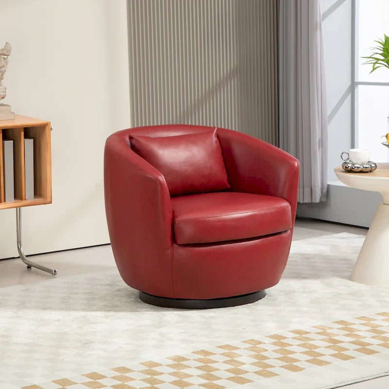 Fauteuil club pivotant rembourré avec rangement, chaise d'appoint moderne pour salon, chambre, bureau ou coin lecture