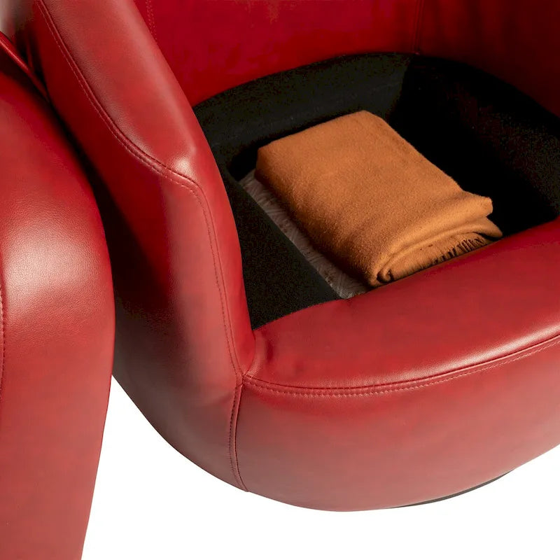 Fauteuil club pivotant rembourré avec rangement, chaise d'appoint moderne pour salon, chambre, bureau ou coin lecture