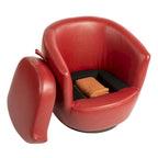 Fauteuil club pivotant rembourré avec rangement, chaise d'appoint moderne pour salon, chambre, bureau ou coin lecture