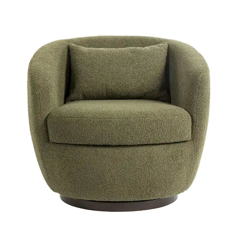 Fauteuil club pivotant rembourré avec rangement, chaise d'appoint moderne pour salon, chambre, bureau ou coin lecture