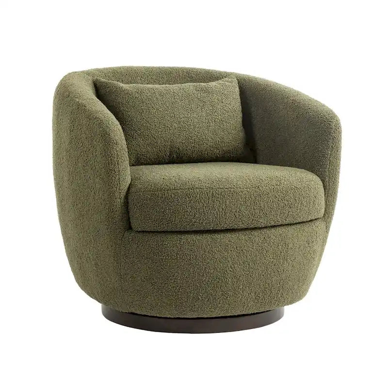 Fauteuil club pivotant rembourré avec rangement, chaise d'appoint moderne pour salon, chambre, bureau ou coin lecture