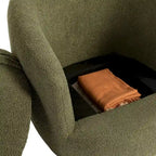 Fauteuil club pivotant rembourré avec rangement, chaise d'appoint moderne pour salon, chambre, bureau ou coin lecture