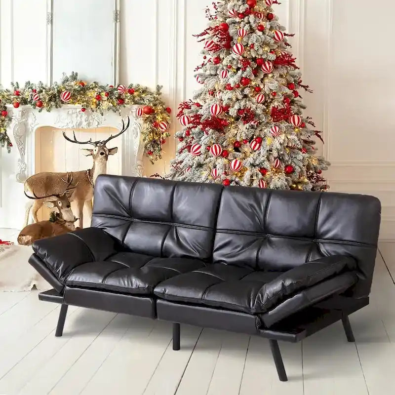 Canapé convertible, futon modulable avec accoudoirs réglables pour studio, appartement, bureau, petit espace