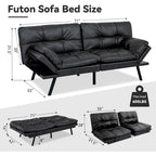 Canapé convertible, futon modulable avec accoudoirs réglables pour studio, appartement, bureau, petit espace