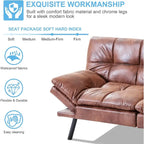 Canapé convertible, futon modulable avec accoudoirs réglables pour studio, appartement, bureau, petit espace