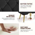 Repose-Pieds Rembourré Velours Ottoman Boutonné Banc de Table - 451617