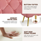 Repose-Pieds Rembourré Velours Ottoman Boutonné Banc de Table - 451617