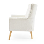 Fauteuil d'appoint moderne en tissu peluche avec pieds en bois
