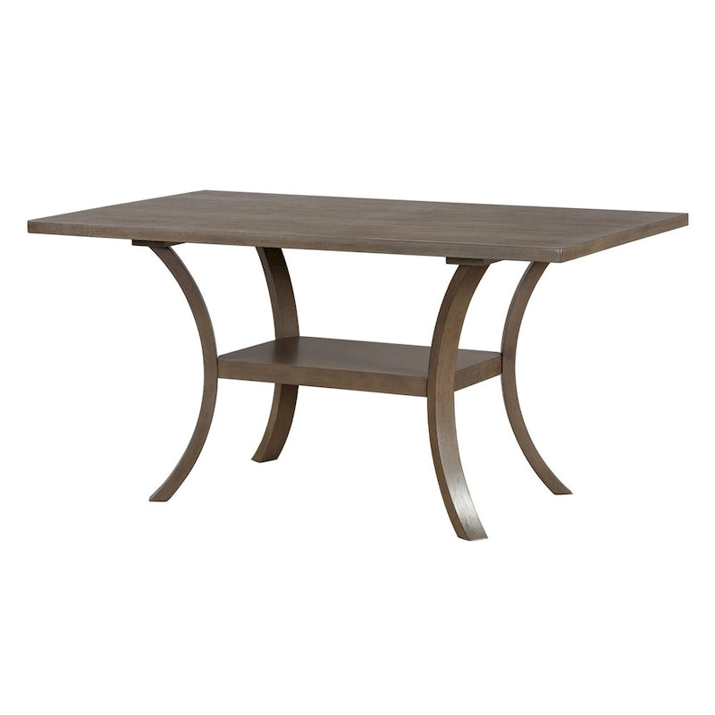 Ensemble de salle à manger 6 pièces avec étagère de rangement et pieds incurvés, ensemble de table de cuisine avec banc et 4 chaises de salle à manger à coussins amovibles