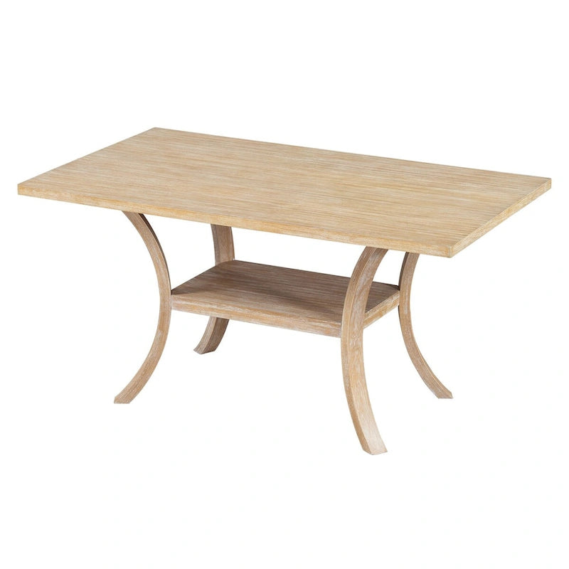 Ensemble de salle à manger 6 pièces avec étagère de rangement et pieds incurvés, ensemble de table de cuisine avec banc et 4 chaises de salle à manger à coussins amovibles
