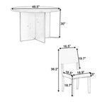 Ensemble de salle à manger rond 5 pièces, ensemble de table de cuisine sur pied avec 4 chaises de salle à manger rembourrées pour studio, appartement, petits espaces