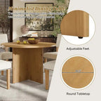Ensemble de salle à manger rond 5 pièces, ensemble de table de cuisine sur pied avec 4 chaises de salle à manger rembourrées pour studio, appartement, petits espaces