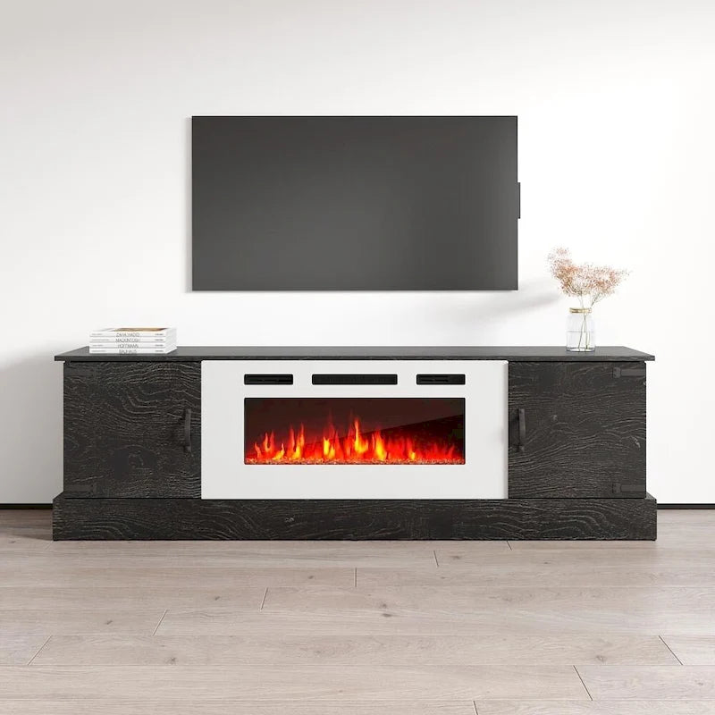 Meuble TV avec cheminée