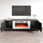 Meuble TV avec cheminée