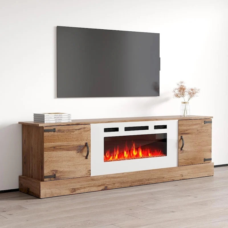Meuble TV avec cheminée