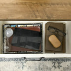 Table basse de style rustique avec rangement et tiroir