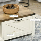 Table basse de style rustique avec rangement et tiroir