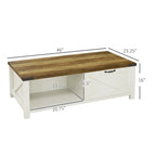 Table basse de style rustique avec rangement et tiroir