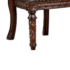 Chaise de salle à manger sculptée de 22 pouces, siège en similicuir, garniture cloutée