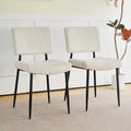 Chaise de salle à manger moderne et simple en velours, revêtement en tissu, pieds en métal noir