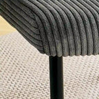 Chaise de salle à manger moderne et simple en velours, revêtement en tissu, pieds en métal noir
