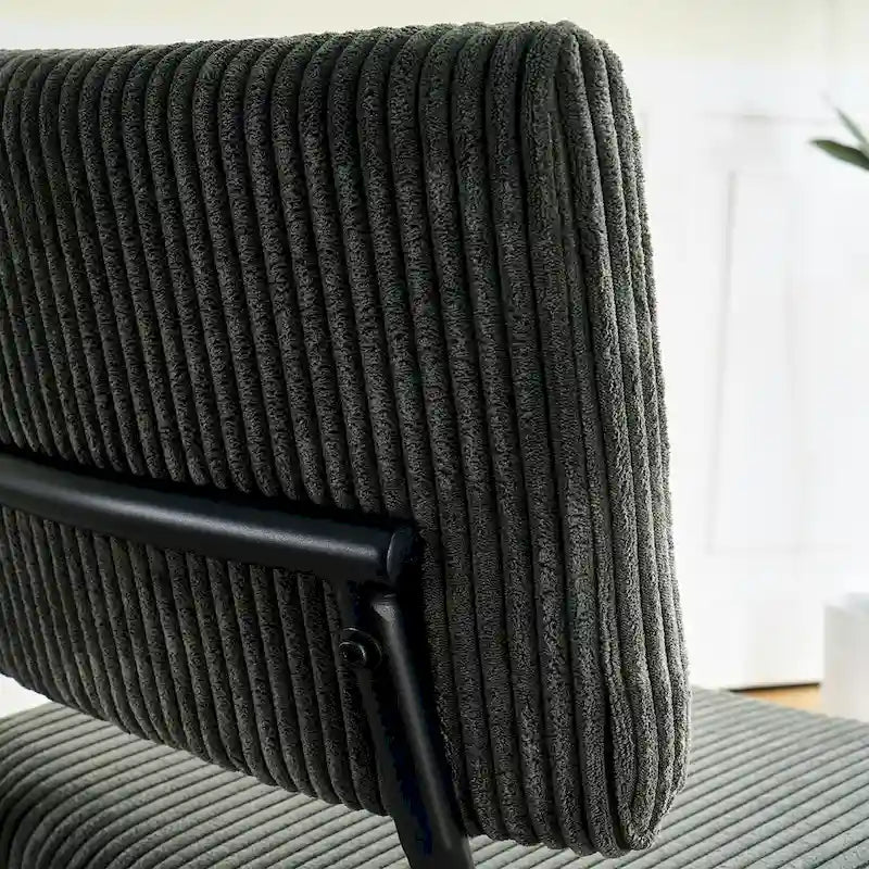 Chaise de salle à manger moderne et simple en velours, revêtement en tissu, pieds en métal noir