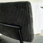 Chaise de salle à manger moderne et simple en velours, revêtement en tissu, pieds en métal noir