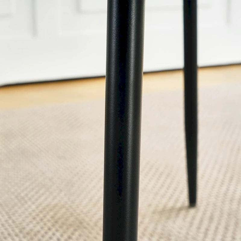 Chaise de salle à manger moderne et simple en velours, revêtement en tissu, pieds en métal noir