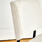 Chaise de salle à manger moderne et simple en velours, revêtement en tissu, pieds en métal noir